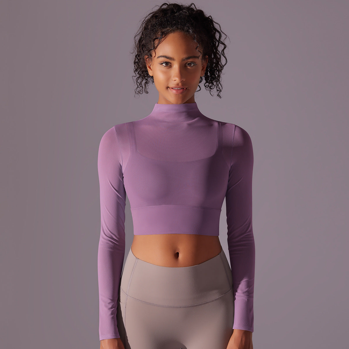 Mesh Workout Clothes Long Sleeve Quick-drying Workout Clothes Top For Women