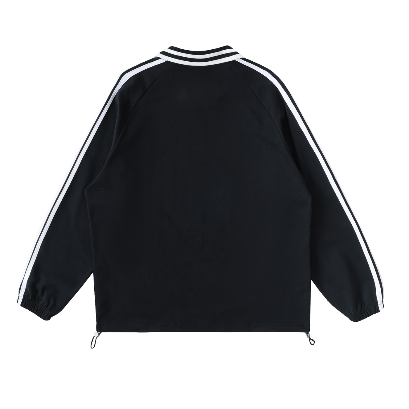 Power Circle Brand Contrast Striped Lapel Collar Sweatshirt