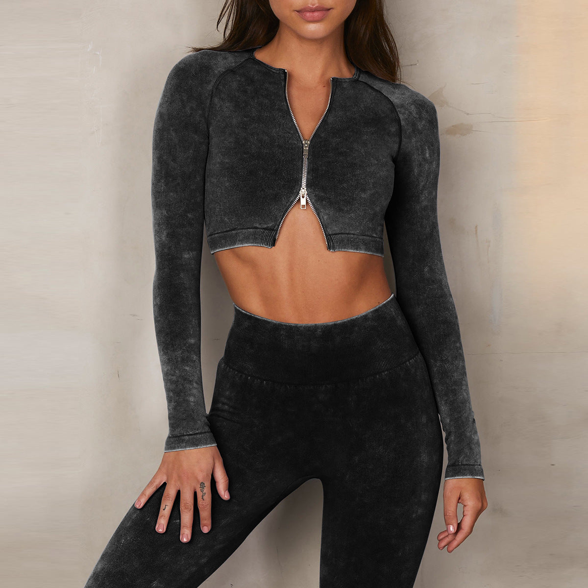 Denim Seamless Knitted Sports Workout Clothes Women