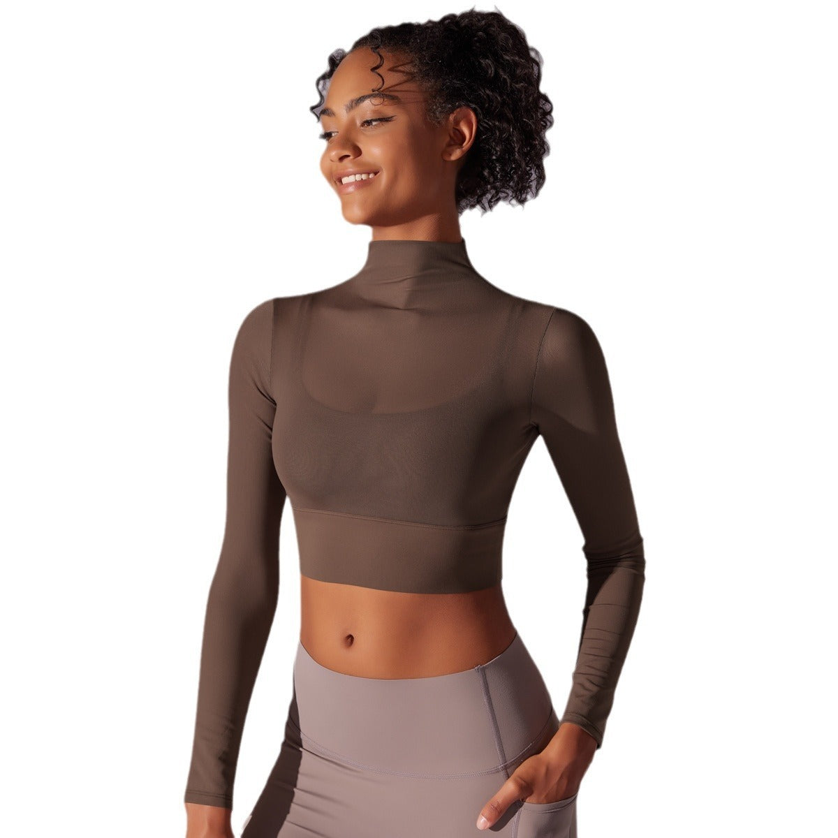 Mesh Workout Clothes Long Sleeve Quick-drying Workout Clothes Top For Women