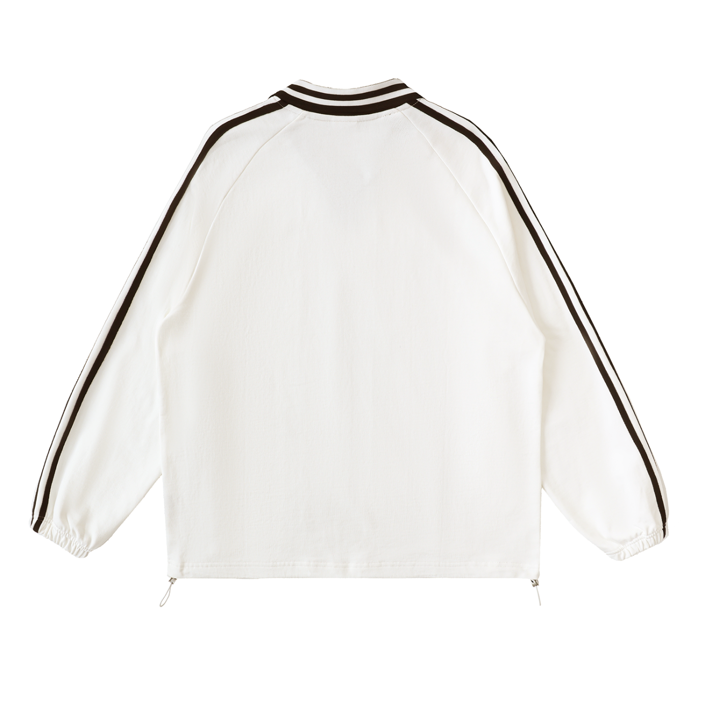 Power Circle Brand Contrast Striped Lapel Collar Sweatshirt